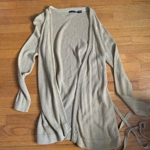 tan tie cardigan